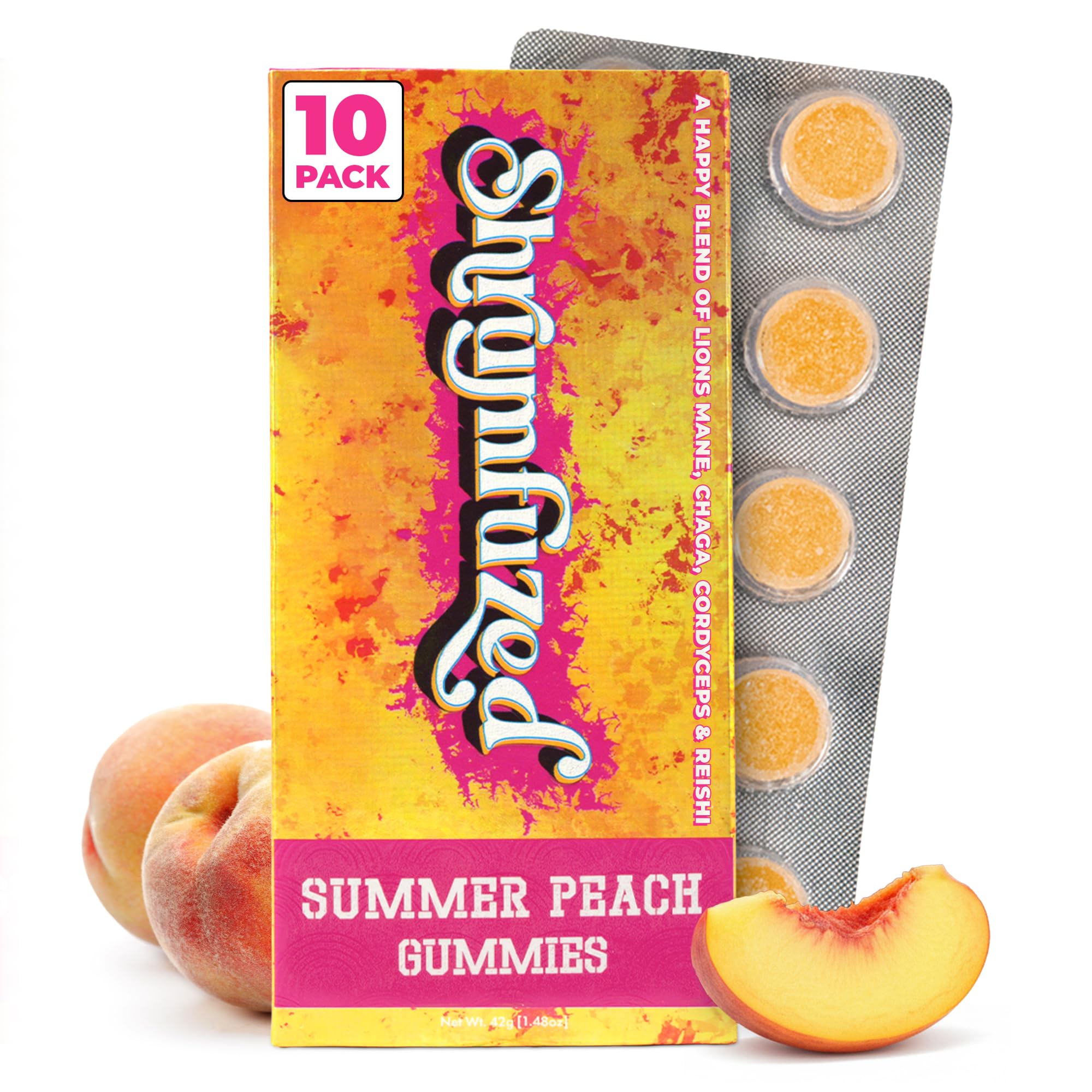 Shrumfuzed Summer Peach Mushroom Gummies