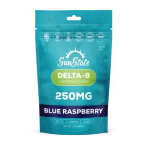 Sunstate 25MG THC Gummies Blue Raspberry - Indica