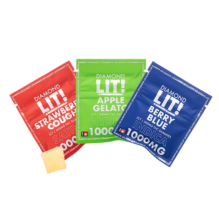 Diamond Lit 1000MG Gummies 2ct